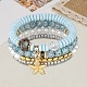 4Pcs 4 Styles Synthetic Moonstone & Pearl Stretch Bracelets Set(NX7220)-1