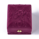 Rose Flower Pattern Velvet Ring Jewelry Boxes(VBOX-O003-03)-1