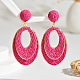 Oval Raffia Dangle Stud Earrings(FS-WG8712C-04)-1