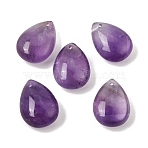Natural Amethyst Pendants, Teadrop Charms, 18x13.5x8mm, Hole: 0.8mm(GG-CBA0BEB-03)