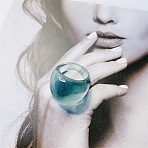 Resin Finger Rings for Women, Cadet Blue, Inner Diameter: 17mm(FS-WG08067-03)