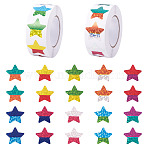 2Rolls Star Laser Adhesive Stickers, DIY Scrapbook Decorative Material Stickers, Colorful, 25x25mm, 500pcs/roll(DIY-TA0012-98)