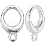2Pcs 925 Sterling Silver Spring Gate Rings, Keychain Clasps, with S925 Stamp, Silver, 12x7x2.5mm, Hole: 1.4mm(STER-BBC0006-97A)