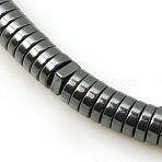 Non-magnetic Synthetic Hematite Beads Strands, Heishi Beads, Flat Round/Disc, Black, 3x1mm(G-E165-3x1mm-1)