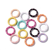 Spray Painted Alloy Spring Gate Rings, Round Ring, Mixed Color, 25x4mm, Inner Diameter: 18mm(PALLOY-F293-02)