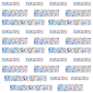 Waterproof PVC Colored Laser Stained Window Film Adhesive Stickers, Electrostatic Window Stickers, Rectangle Pattern, 105~256x21~40mm, about 30pcs/set(DIY-WH0256-071)