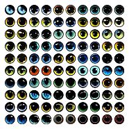 Craft Glass Doll Eyes, Stuffed Toy Eyes, Half Round, Mixed Color, 14mm, about 100pcs/bag(DOLL-PW0001-067-E09)