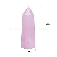 Point Tower Natural Rose QuartzHome Display Decoration, Healing Stone Wands, for Reiki Chakra Meditation Therapy Decos, Hexagon Prism, 100x30mm(PW-WG18358-01)