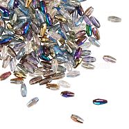 210Pcs 10 Colors Electroplated Glass Beads Strands, Rice Shape, Faceted, Mixed Color, 8.5x4mm, Hole: 1mm, 21pcs/color(EGLA-SZ0001-02)