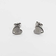 Stainless Steel Stud Earrings for Women, Heart(RW1088-1)