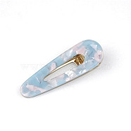 Cellulose Acetate Alligator Hair Clips, Hair Accessories for Girls Women, Teardrop, Light Blue, 69x23mm(OHAR-PW0007-01A-05)