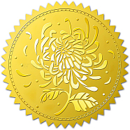 Self Adhesive Gold Foil Embossed Stickers, Medal Decoration Sticker, Planet Pattern, 5x5cm(DIY-WH0211-196)