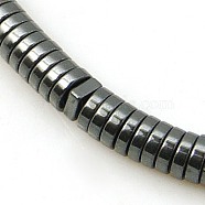 Non-magnetic Synthetic Hematite Beads Strands, Heishi Beads, Flat Round/Disc, Black, 3x1mm, Hole: 1mm(G-E165-3x1mm-1)