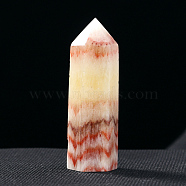 Tower Natural Rhodochrosite Display Decoration, Healing Stone Wands, for Energy Balancing Meditation Therapy Decors, Hexagonal Prism, 40~50mm(WG83739-06)