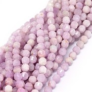 Natural Kunzite/Spodumene Beads Strands, Faceted, Bicone, Double Terminated Point Prism Beads, 5~6x6mm, Hole: 0.7mm, about 67pcs/strand, 15.35 inch(39cm)(G-O201C-04)