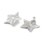 Non-Tarnish 304 Stainless Steel Stud Earring Findings, Star, 41.5x41.5mm, Hole: 3mm, Pin: 10x0.5mm(STAS-P357-01D-P)