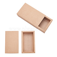 Kraft Paper Drawer Box, Folding Box, Drawer Box, Rectangle, BurlyWood, 17x10cm, Finished Product: 15x8x4cm, 16pcs/set(CON-YW0001-03D-A)