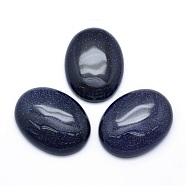 Synthetic Blue Goldstone Cabochons, Oval, 40x30x7.5~8mm(X-G-P393-I16)