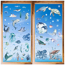 8 Sheets 8 Styles PVC Waterproof Wall Stickers, Self-Adhesive Decals, for Window or Stairway Home Decoration, Marine Animal, 200x145mm, 1 sheet/style(DIY-WH0345-218)