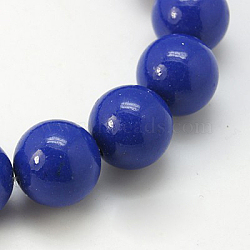 Synthetic Lapis Lazuli Beads Strands, Dyed, Round, 6mm, Hole: 1mm, 15 inch(X-G-E110-6mm-1)
