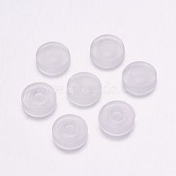 Comfort PET Plastic Pads for Clip on Earrings, Anti-Pain, Clip on Earring Cushion, Clear, 7x7x2mm, Hole: 2mm(X-KY-P007-B01)