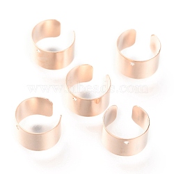 304 Stainless Steel Ear Cuff Findings, with Hole, None Pattern, Rose Gold, 10x6mm, Hole: 1mm(STAS-H151-09RG)