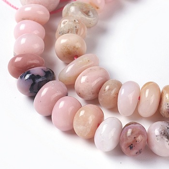 Natural Pink Opal Beads Strands, Nuggets, 8~12x6~9mm, Hole: 1mm, about 63pcs/strand, 15.7 inch(40cm)