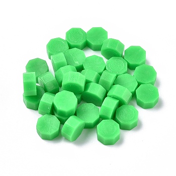 Sealing Wax Particles, for Retro Seal Stamp, Octagon, Lime, 9mm, about 1500pcs/500g