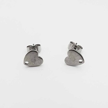 Stainless Steel Stud Earrings for Women, Heart