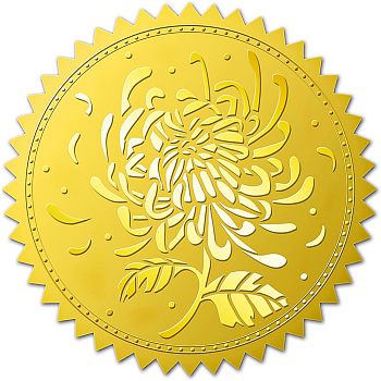 Self Adhesive Gold Foil Embossed Stickers, Medal Decoration Sticker, Planet Pattern, 5x5cm