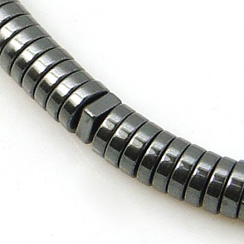 Non-magnetic Synthetic Hematite Beads Strands, Heishi Beads, Flat Round/Disc, Black, 3x1mm, Hole: 1mm