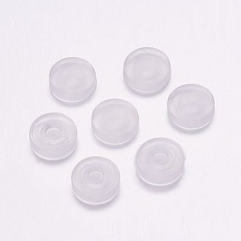 Comfort PET Plastic Pads for Clip on Earrings, Anti-Pain, Clip on Earring Cushion, Clear, 7x7x2mm, Hole: 2mm
