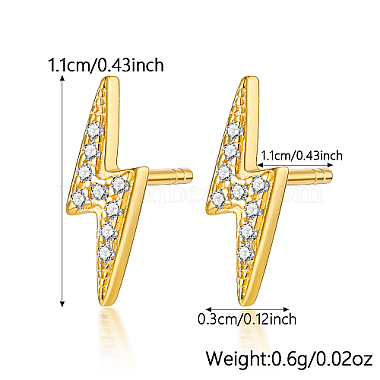 925 Sterling Silver Rhinestone Stud Earrings(YM3163-2)-2