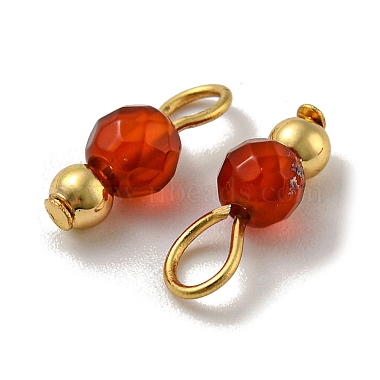 Natural Carnelian Faceted Round Charms(PALLOY-NH00003)-2