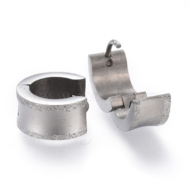 Текстурированные серьги-кольца 304 из нержавеющей стали(EJEW-L252-016P)-2