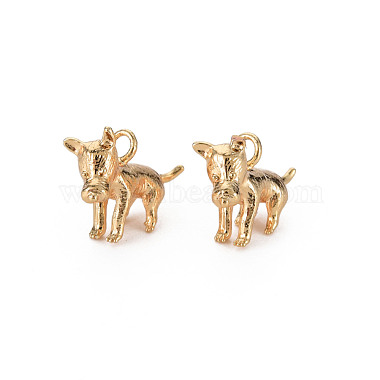 Real 18K Gold Plated Dog Brass Charms