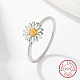 Rhodium Plated 925 Sterling Silver Daisy Flower Finger Ring for Women(KN3229-4)-1