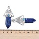 Dyed Natural Lapis Lazuli Faceted Pointed Bullet Big Pendants(G-H076-02P-011)-2