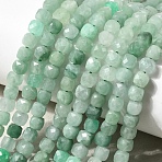Natural Jadeite Beads Strands, Faceted, Cube, 4~4.5x4~4.5x4~4.5mm, Hole: 0.9mm, about 93pcs/strand, 15.16''~15.35''(38.5~39cm)(G-P603-B01-01)