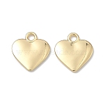 Alloy Pendants, Heart Charms, Rack Plating, Cadmium Free & Lead Free, Golden, 20x19x2mm, Hole: 3mm(PALLOY-A025-02G)
