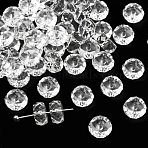K9 Glass, Imitation Austrian Crystal Beads, Grade AAA, Faceted, Flat Round, Clear, 8x3.5mm, Hole: 0.9~1mm(SWAR-F078-4x8mm-01)