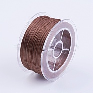 Flat Elastic Crystal String, Elastic Beading Thread, for Stretch Bracelet Making, Saddle Brown, 0.8mm, about 54.68 yards(50m)/roll(EW-I001-0.8mm-03)