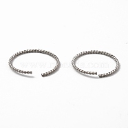 304 Stainless Steel Open Jump Rings, Twist Ring, Stainless Steel Color, 18.6x1mm, Inner Diameter: 17mm(STAS-L262-36E-P)