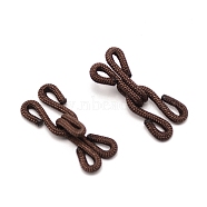 Cloth and Iron Hook and S-Hook Clasps, Coconut Brown, 28x11.5x7.5mm(IFIN-WH0063-05B-06)