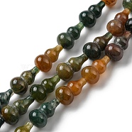 Natural Indian Agate Beads Strands, Gourd, 17.5~18.5x9.5~10mm, Hole: 1.2mm, about 23~24pcs/strand, 16.14~16.34 inch(41~41.5cm)(G-C039-A07)