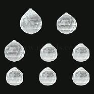 Transparent Acrylic Pendants, Faceted, Round, Clear, 24.5~40.5x23.5~36mm, Hole: 1.9~4mm, 8pcs/bag(TACR-YW0001-88)