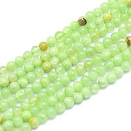 Natural White Jade Beads Strands, Imitation Green Calcite Round, Dyed, 4mm, Hole: 0.7mm, about 86pcs/Strand, 15.55 inch(39.5cm)(G-K310-C14-4mm)