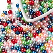 ABS Plastic Beads, Imitation Pearl, No Hole, Round, Mixed Color, 10mm(SACR-R780-10mm-M)