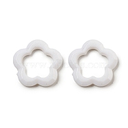 Opaque Acrylic Linking Rings, Flower, White, 24.5x25x4mm, Inner Diameter: 14x15.5mm, about 505pcs/500g(SACR-L007-022)