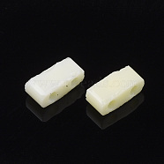 2-Hole Opaque Glass Seed Beads, Rectangle, Lemon Chiffon, 4.5~5.5x2x2~2.5mm, Hole: 0.5~0.8mm(SEED-S023-05I)